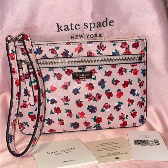 Kate Spade Floral Pink Wristlet